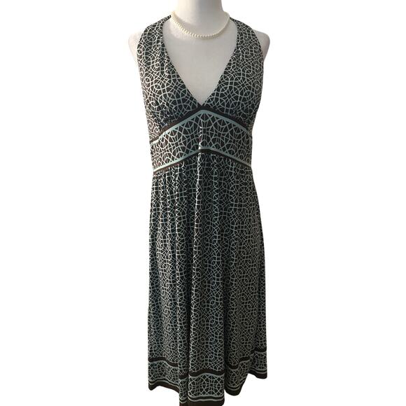 City Triangle Lightly Padded Graphic Halter Dress (Size Large) - Picture 1 of 5